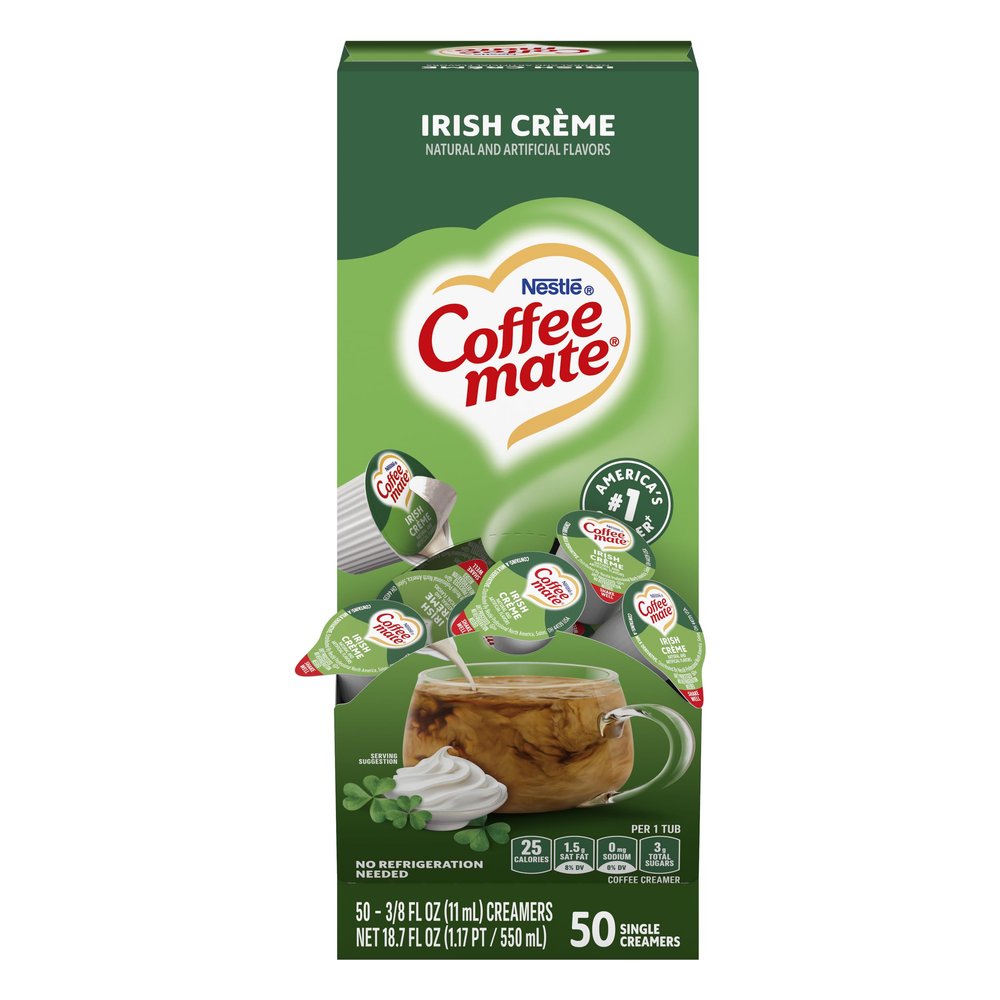 Coffee Mate Irish Creme Liquid Creamer Cups 11ml (0.38 fl oz) – 50 Cups per box